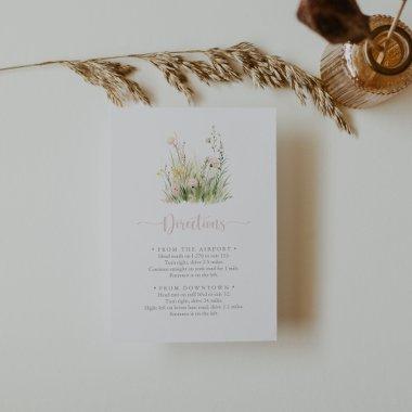 Greenery Boho Wildflower Wedding Directions Enclosure