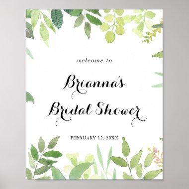 Greenery Botanical Bridal Shower Welcome Poster