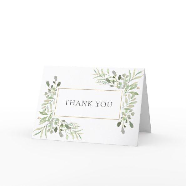 Greenery Botanical Foliage Folded Thank You