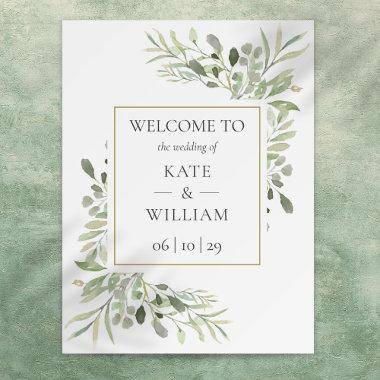 Greenery Botanical Wedding Welcome Sign
