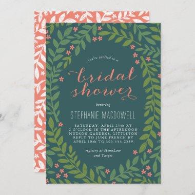 Greenery Branch Frame Bridal Shower Invitations