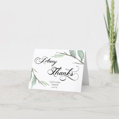 Greenery Branches Thank you Invitations - Folded