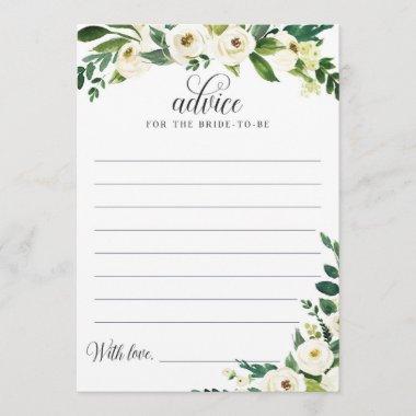 Greenery Bridal Shower Advice Card for Bride-to-be