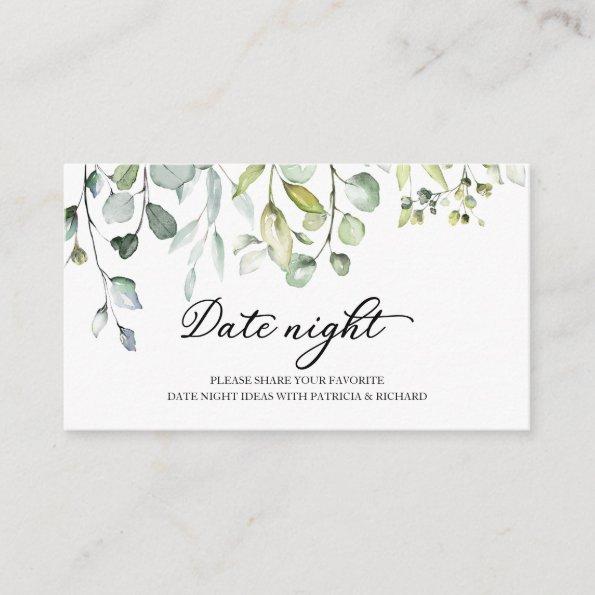 Greenery Bridal Shower Date Night Jar Invitations