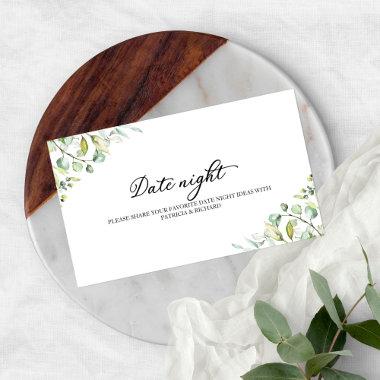 Greenery Bridal Shower Date Night Jar Invitations