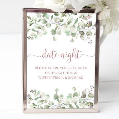 Greenery Bridal Shower Date Night Jar Sign