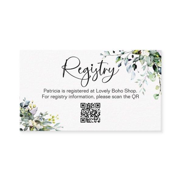 Greenery  Gift Registry QR Insert