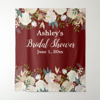 Greenery Bridal Shower Photo Booth Burgundy Prop Tapestry