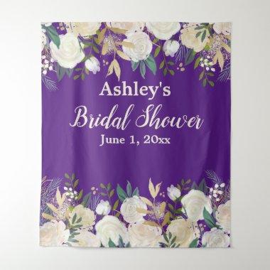 Greenery Bridal Shower Photo Booth Purple Prop Tapestry