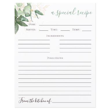 Greenery Bridal Shower Recipe Invitations