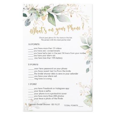 Greenery Bridal What's on Your Phone/Word Scramble