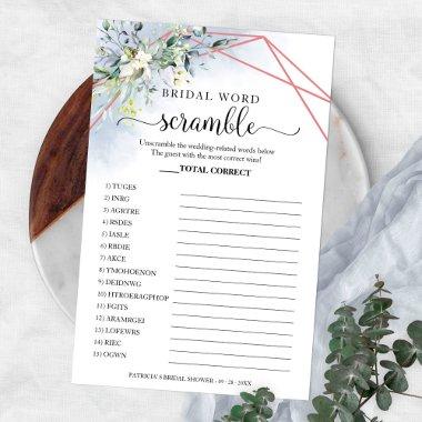 Greenery Bridal Word Scramble Game Flyer