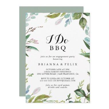 Greenery Calligraphy I Do BBQ Engagement Party