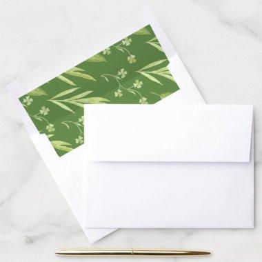 Greenery Clover Floral Envelope Liner