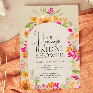 Greenery Country floral watercolor bridal shower Invitations