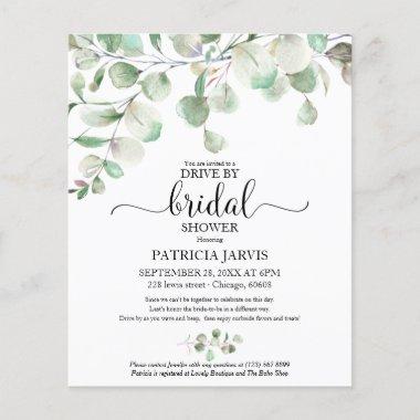 Greenery Drive By Bridal Shower Budget Invitations