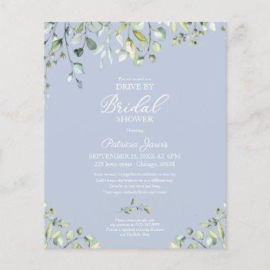 Greenery Drive By Bridal Shower Budget Invitations