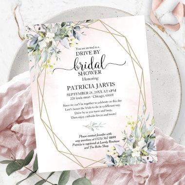 Greenery Drive By Bridal Shower Budget Invitations