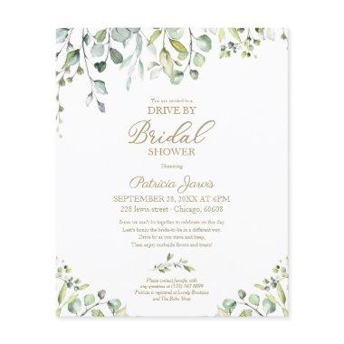 Greenery Drive By Bridal Shower Budget Invitations