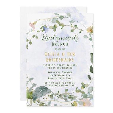 Greenery Dusty Blue Wildflower Bridesmaids Brunch