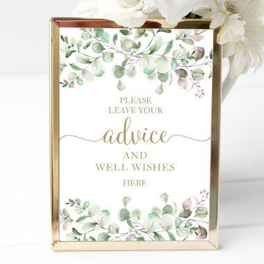 Greenery Eucalyptus Advice And Well Wishes Sign