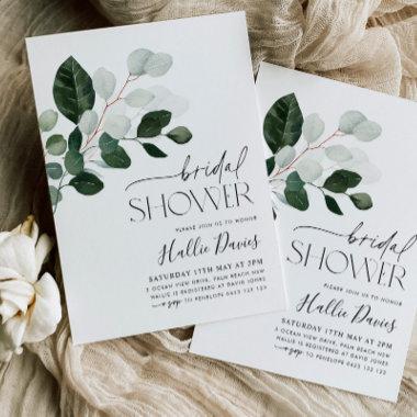 Greenery Eucalyptus Botanical Bridal Shower Invitations