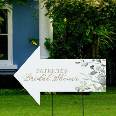 Greenery Eucalyptus Bridal Shower Directions Sign