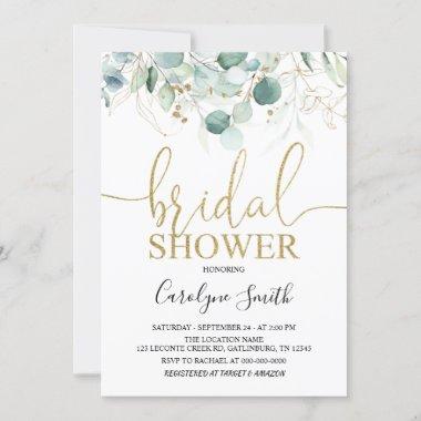 Greenery Eucalyptus Bridal Shower Invitations