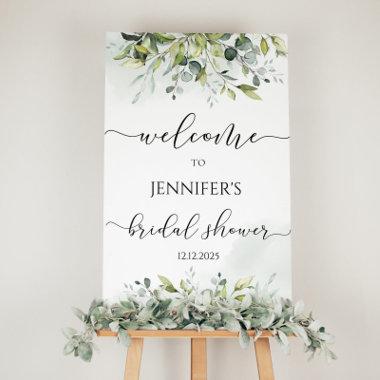 Greenery eucalyptus bridal shower welcome sign