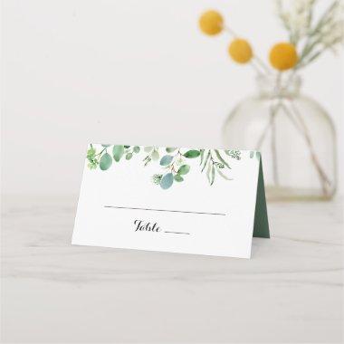 Greenery Eucalyptus Calligraphy Wedding Place Invitations