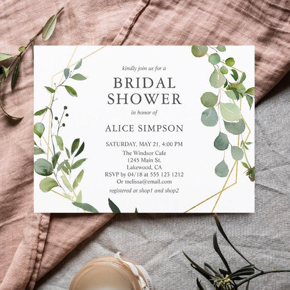 Greenery Eucalyptus Elegant Bridal Shower Invitation PostInvitations
