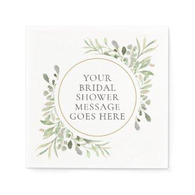 Greenery Eucalyptus Foliage Leaves Bridal Shower Napkins