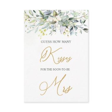 Greenery Eucalyptus Guess How Many Kisses in Jar Enclosure Invitations