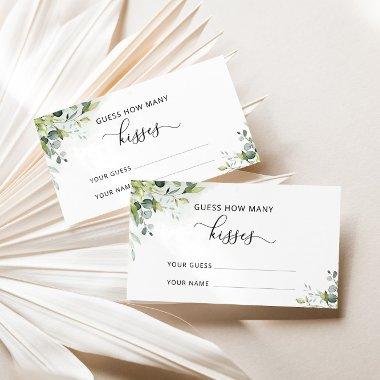Greenery eucalyptus how many kisses bridal game enclosure