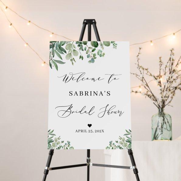 Greenery Eucalyptus Leaves Bridal Shower Welcome Foam Board