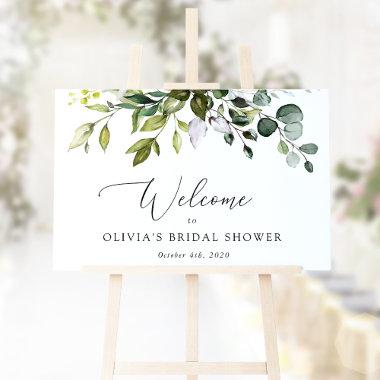 Greenery, Eucalyptus Leaves, Bridal Shower Welcome Poster