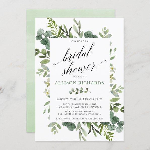Greenery eucalyptus modern bridal shower Invitations