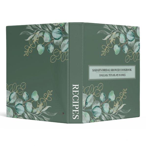 Greenery Eucalyptus Recipes  3 Ring Binder