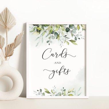 Greenery eucalyptus watercolor Invitations and gifts poster