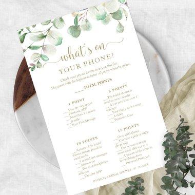 Greenery Eucalyptus What's On Your Phone Flyer