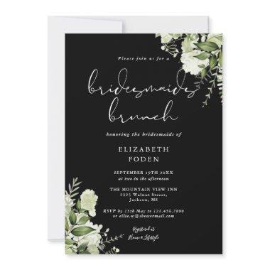 Greenery Floral Black And White Bridesmaids Brunch