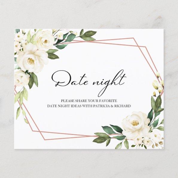 Greenery Floral Bridal Shower Date Night Jar Invitations