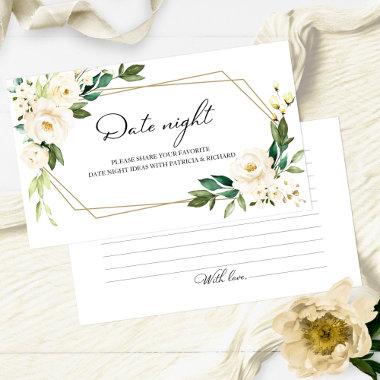 Greenery Floral Bridal Shower Date Night Jar Invitations