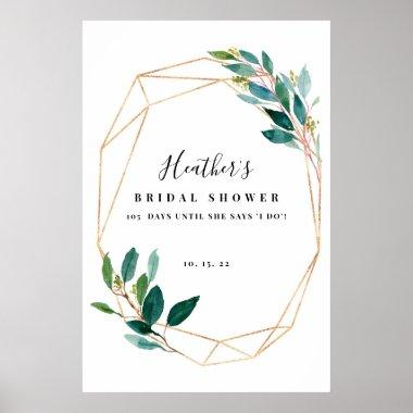 Greenery Floral Bridal Shower Welcome Sign
