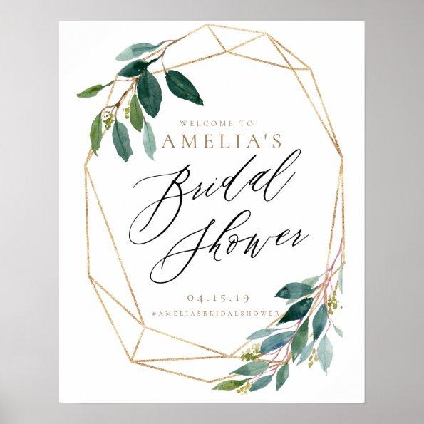 Greenery Floral Bridal Shower Welcome Sign