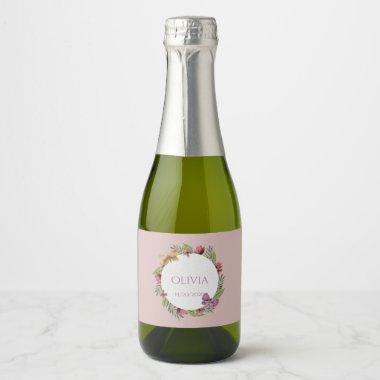 Greenery Floral Mini Sparkling Wine Labels