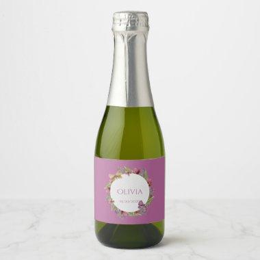 Greenery Floral Mini Sparkling Wine Labels