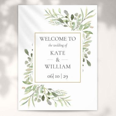 Greenery Floral Wedding Welcome Sign