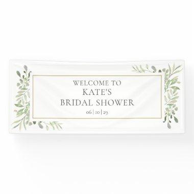Greenery Foliage Bridal Shower Welcome Banner