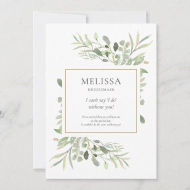 Greenery Foliage Bridesmaid Wedding Info Invitations